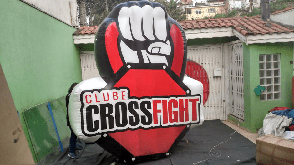 fabrica de logomarca Inflável croos fight mma academia ufc