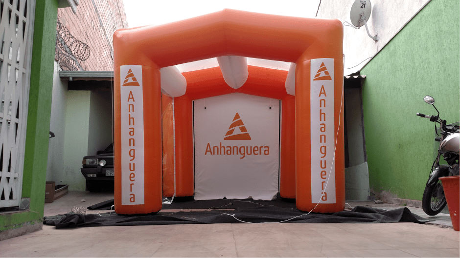 tenda inflável faculdade universidade unopar anhanguera uninove